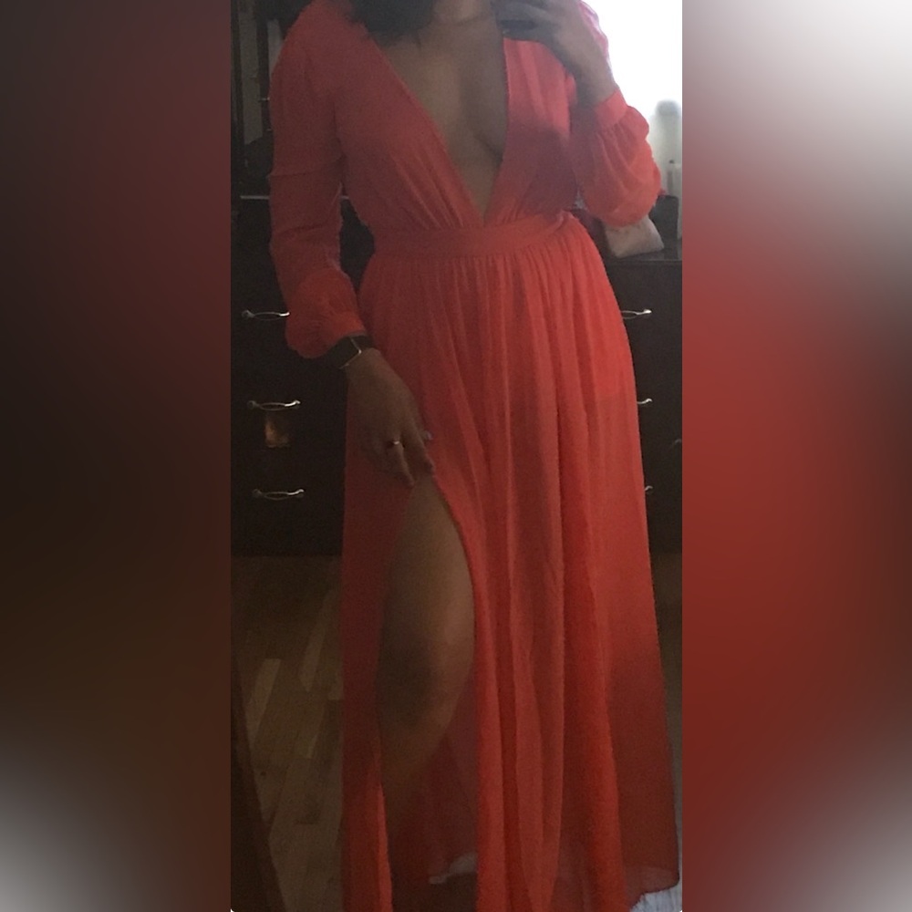 bebe Orange Maxi Dress